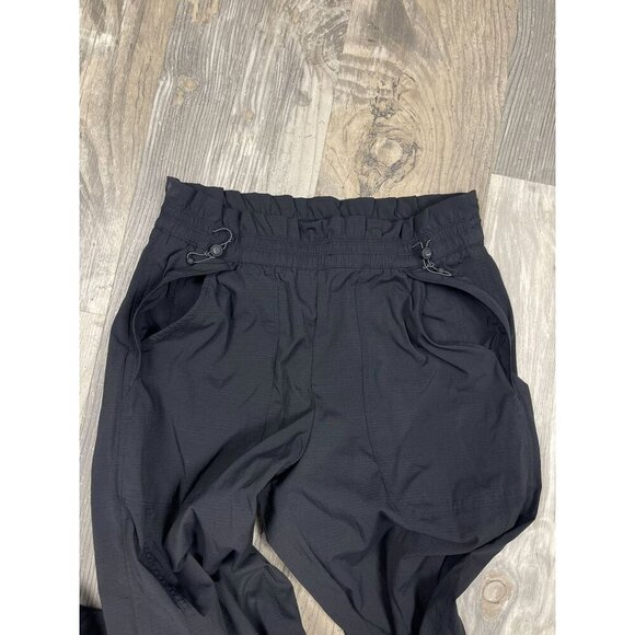 Athleta Trekkie High Rise Parachute Pants Size 4 Black Zip Ankle Elastic Waist - Picture 5 of 12